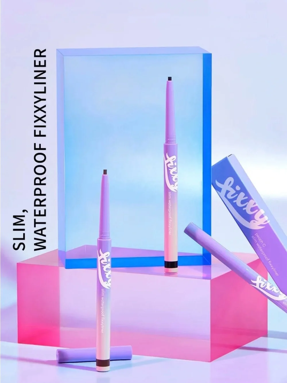 Peach C Brush Fixxyliner, long-lasting liquid eyeliner in Black/Brown NWT